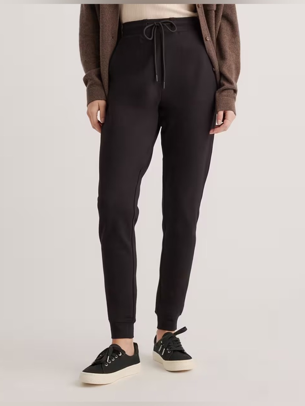 Quince Ultra-Stretch Ponte Jogger Pants in Black